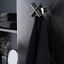 EQUIS zamak wall hook in Matt White, Matt Black, Polished Chrome, Polished Brass, Polished Copper or Polished Titanium Black.