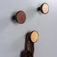 BOL furniture knob in Matt Black with Oak, Walnut or Matt White insert and bowl-shaped design.