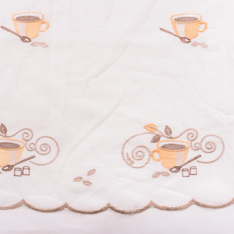 Cafe Grau C2 Transparenter Vorhang - 170cm