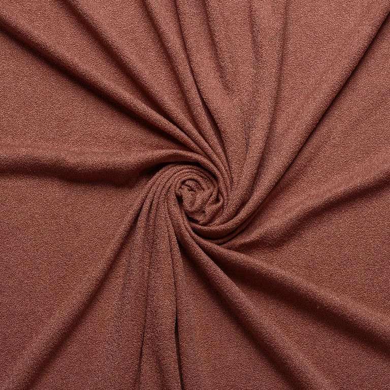PLUSH Weicher Boucle-Dekostoff in erdigen Terrakotta-, Oliv-, Senf- und Beigetönen mit luxuriöser weicher Struktur