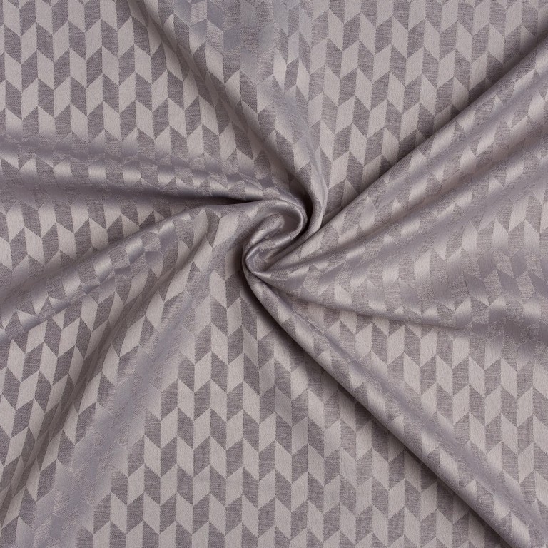Ravelo maßgefertigter Vorhang mit elegantem geometrischem Muster und dezentem Schimmer in Braun, Creme oder Blau